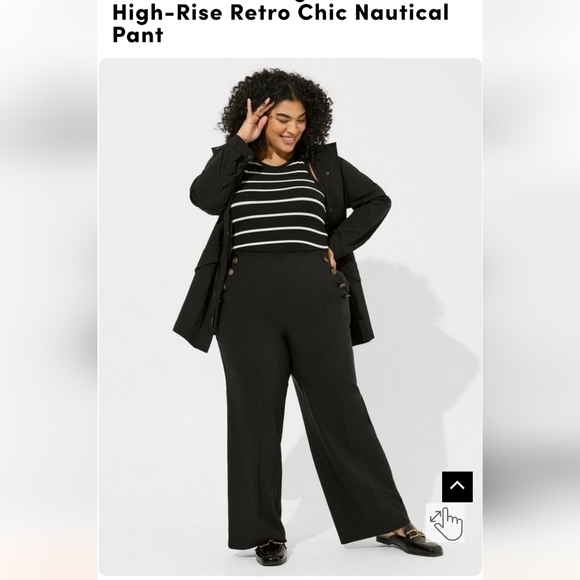 Torrid NWT Pull-On Wide Leg High-Rise Retro Chic Nautical Pant 4x or 0x - Picture 7 of 12